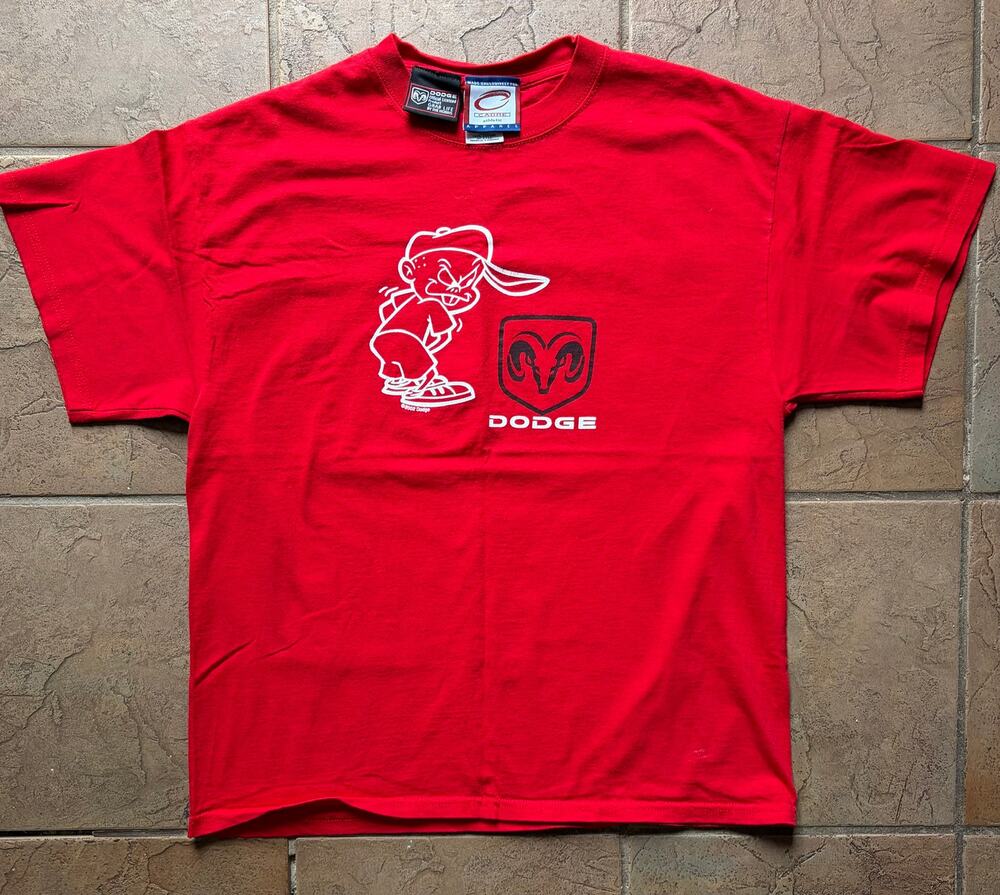 Vintage 2002 Dodge Don't Mess With Dodge Graphic Shirt Adult Large Red Ram Logo